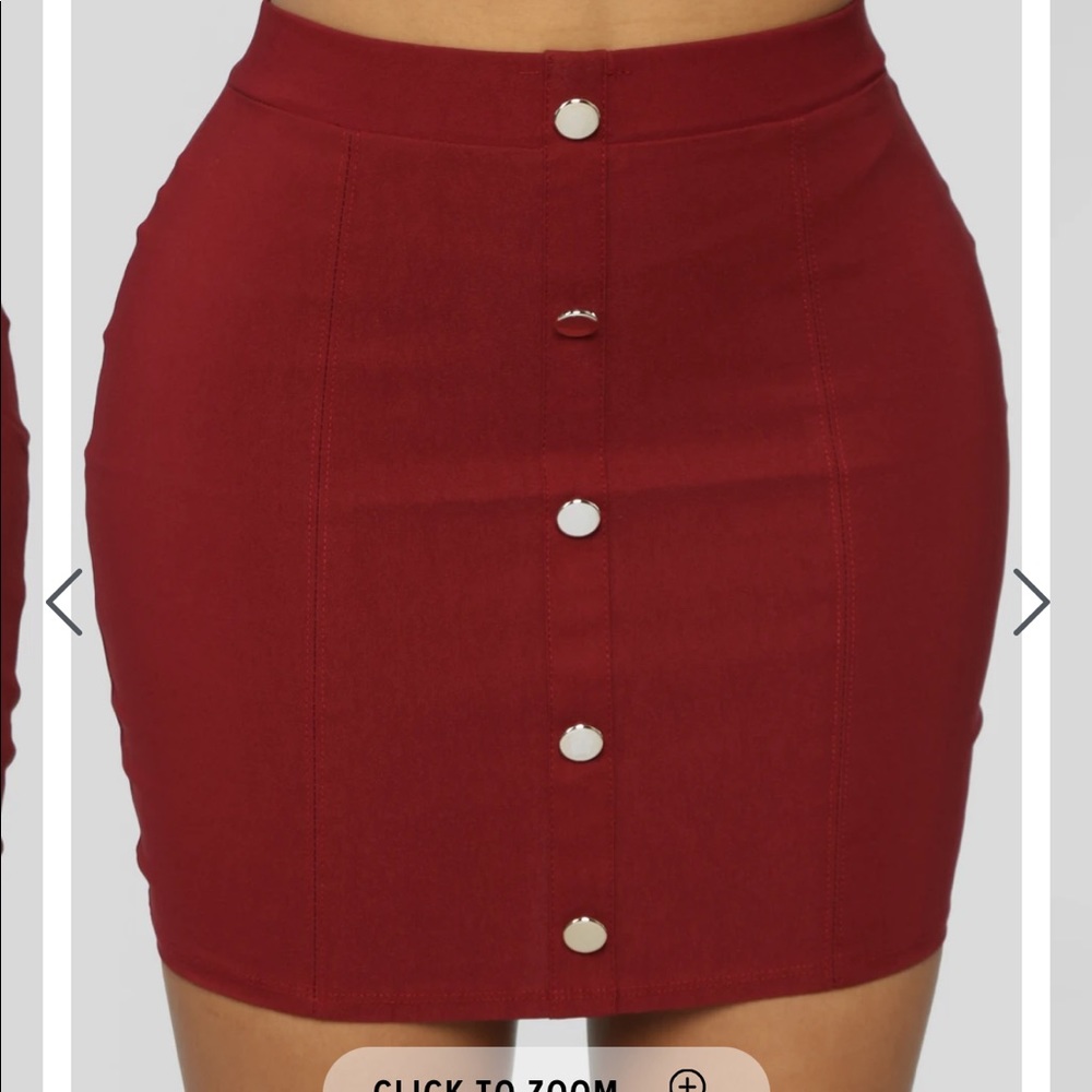 Burgundy fashion nova pencil skirt size L